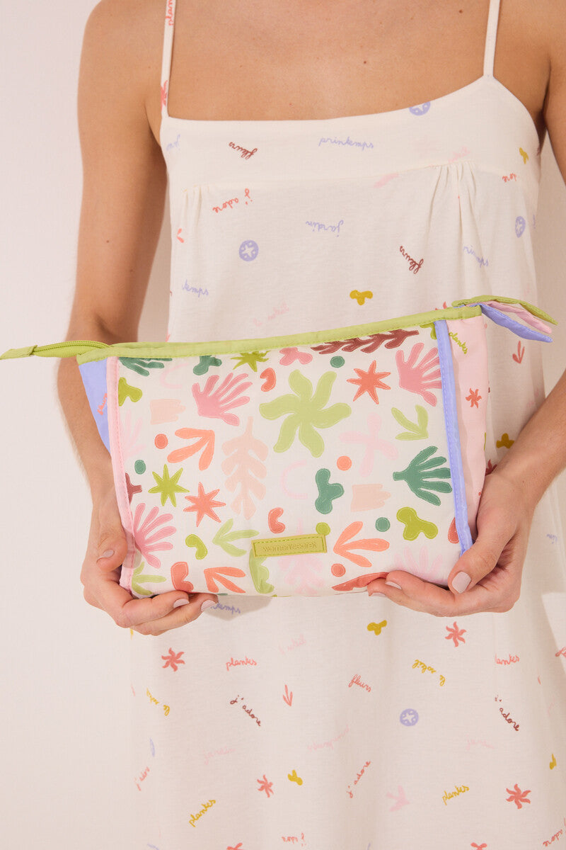 Women Secret-Medium toiletry bag with multicolored leaves-sold by FIG
