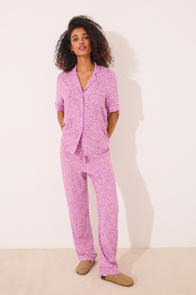 Women Secret-Viscose shirt pyjamas with boho print-sold by FIG