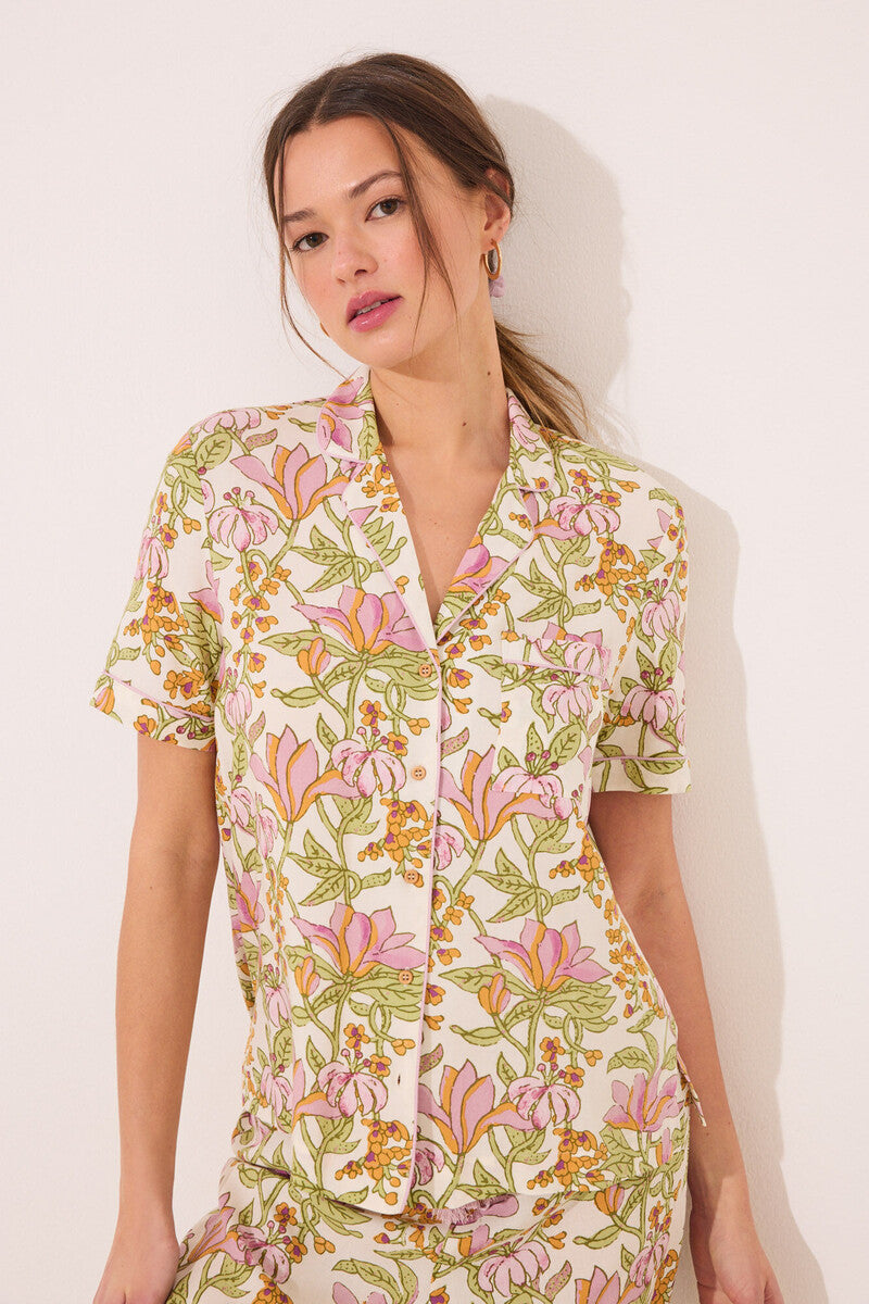 women'secret - Viscose shirt pajamas with floral print - sold by FIG