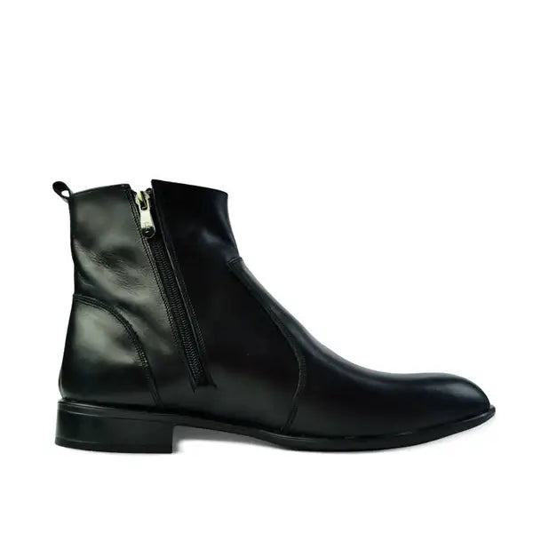 Leazus - Leather Zipper Boot - Zipup Black