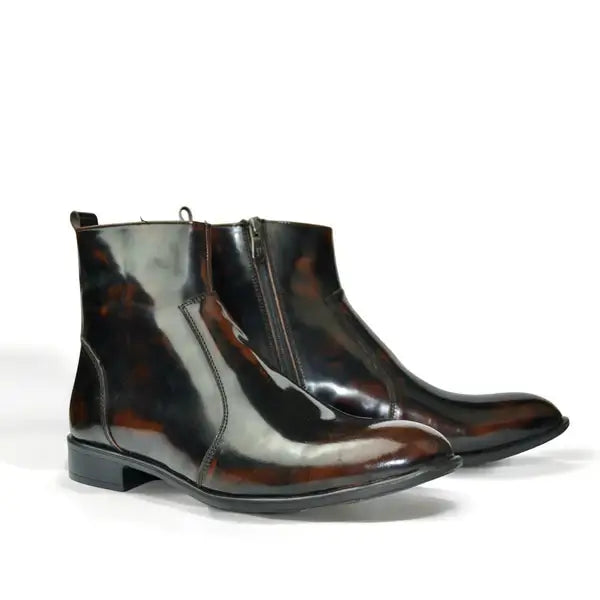 Leazus - Leather Zipper Boot - S-zipup Brown