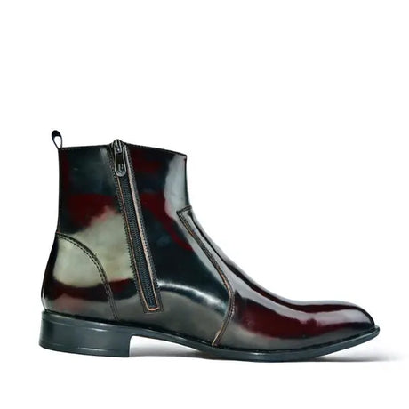 Leazus - Leather Zipper Boot - S-Zipup Burgundy