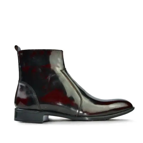 Leazus - Leather Zipper Boot - S-Zipup Burgundy
