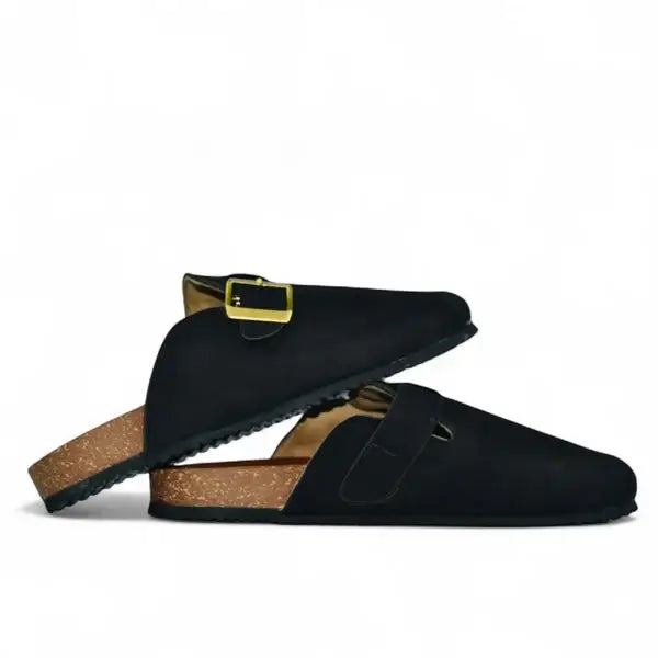 Leazus - Leather SnapClog - Black