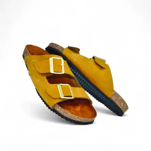 Leazus - Leather SnapDue Sandal - Mustard