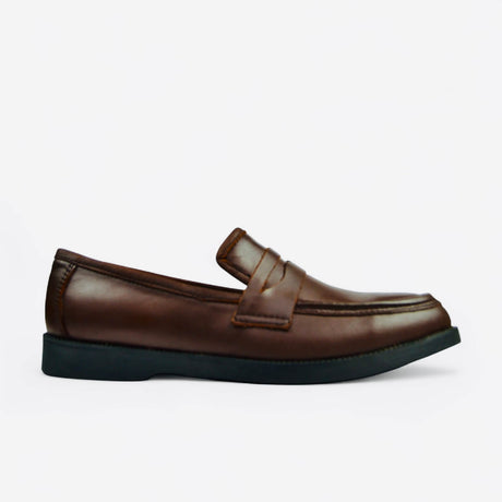 Leazus - Leather College Loafer - Brown