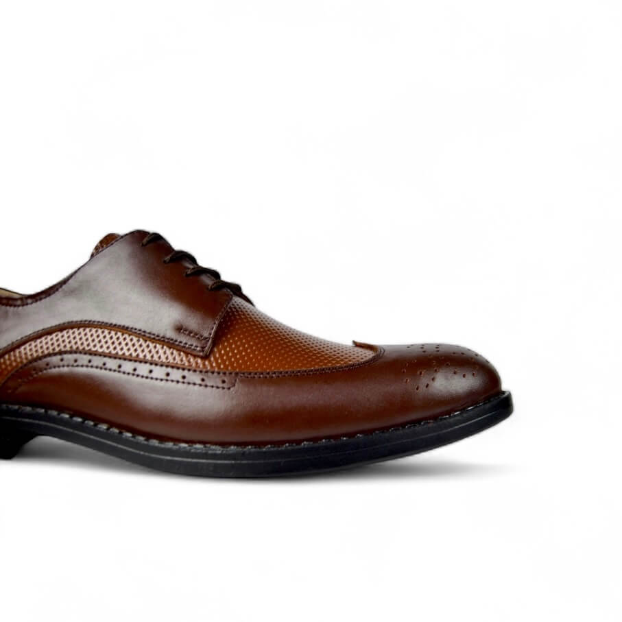 Leazus - Two-Tone Oxford Brogue - Brown