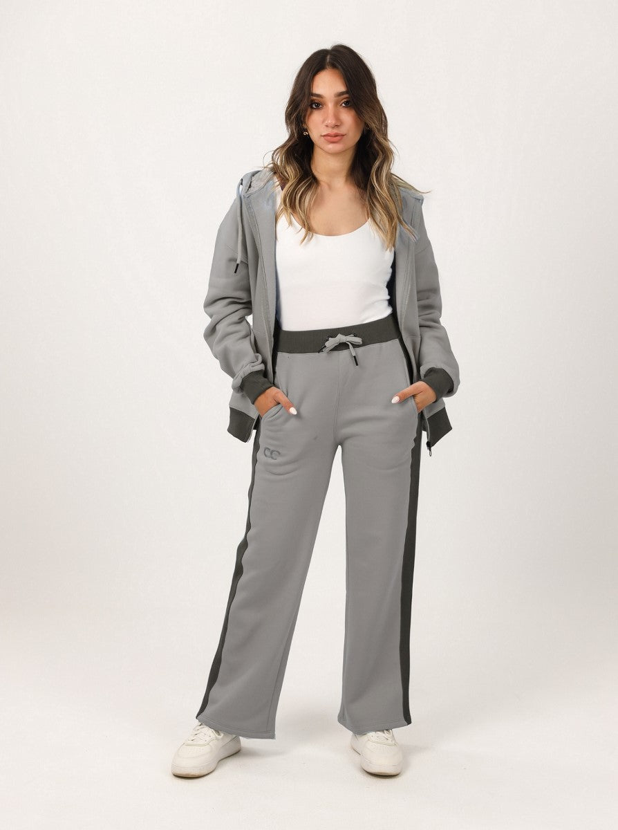 Shechick - Two -Tones Grey Hoodie Tracksuit Set