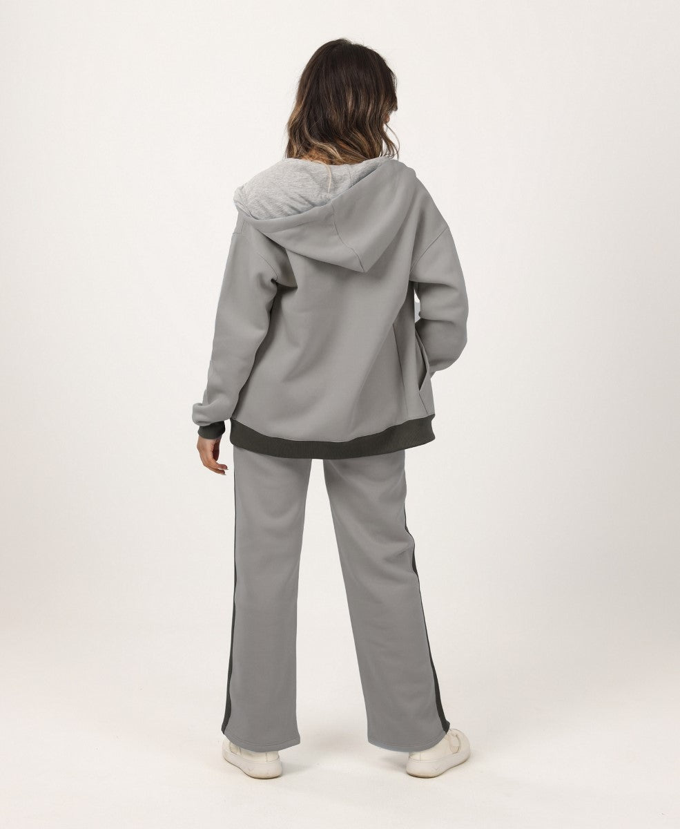 Shechick - Two -Tones Grey Hoodie Tracksuit Set