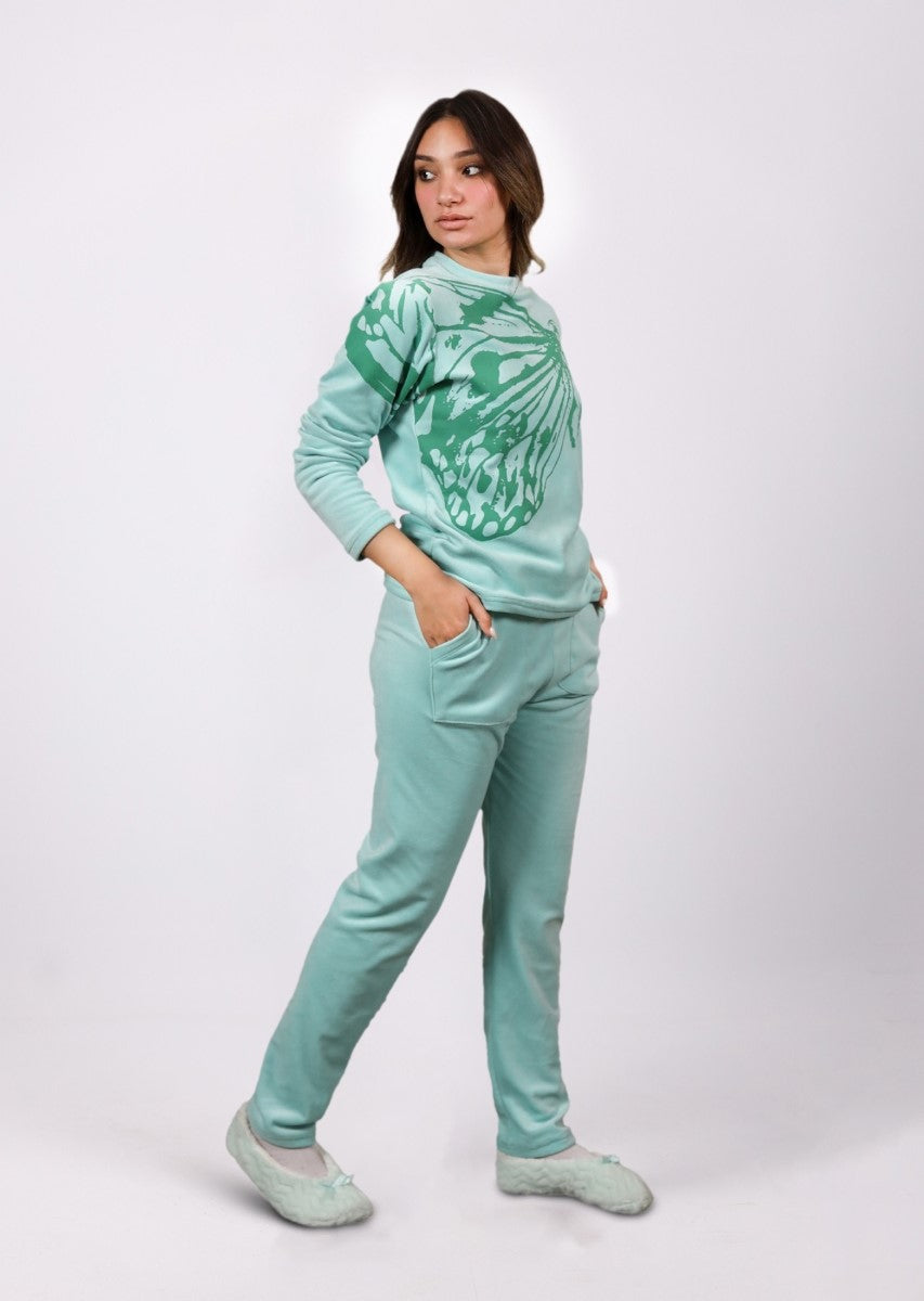 شيك شيك - طقم بيجاما  مطبوع للنساء