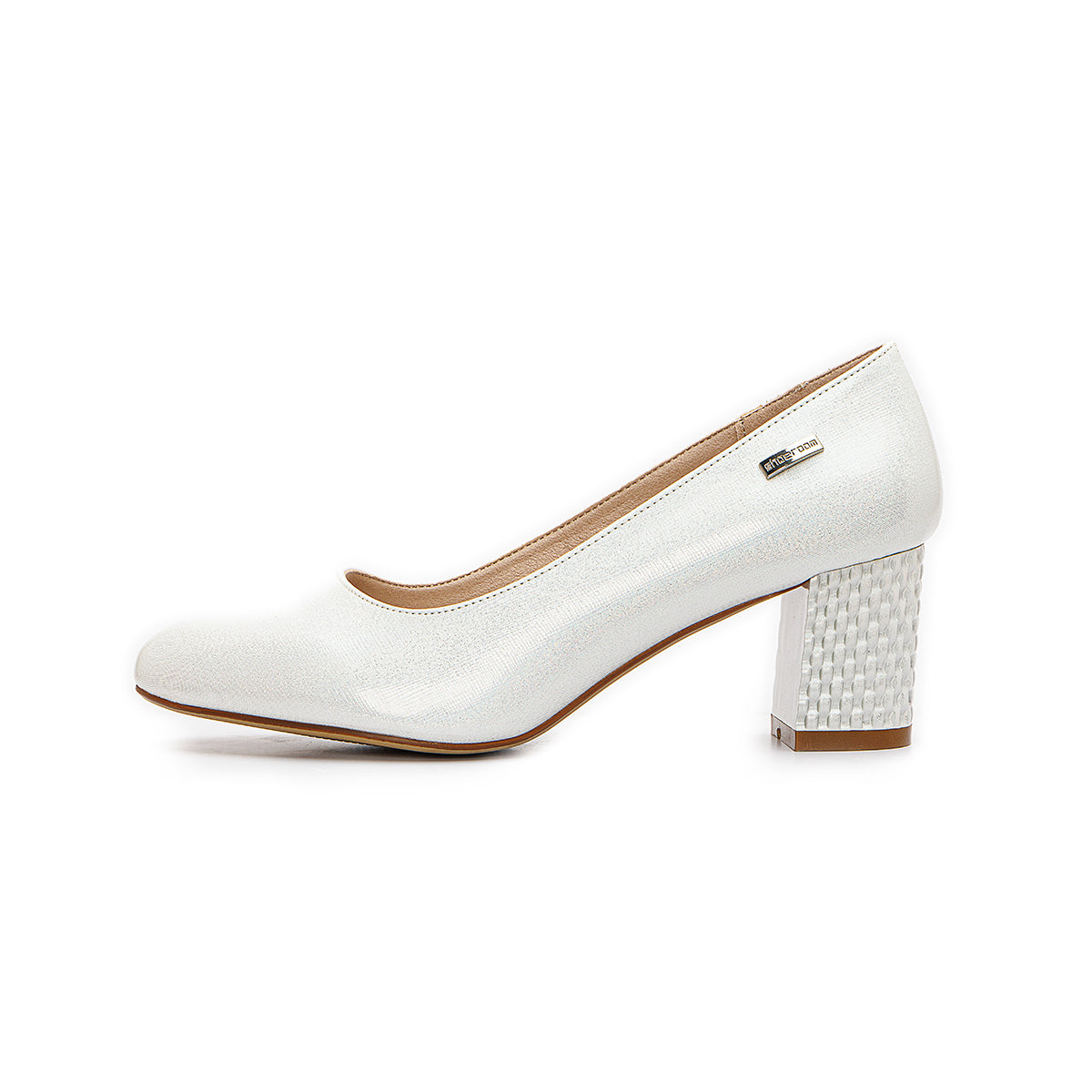 شو رووم - جزمة كعب جلدي للنساء