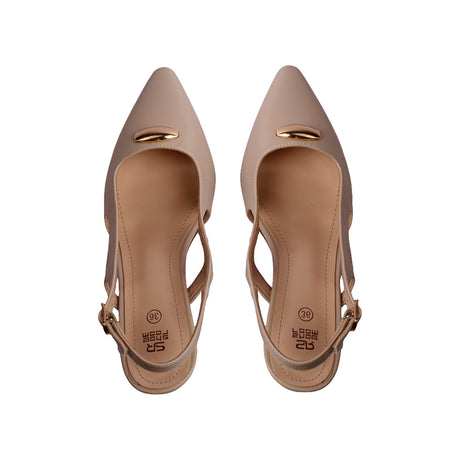 شو رووم - جزمة كعب جلدي للنساء