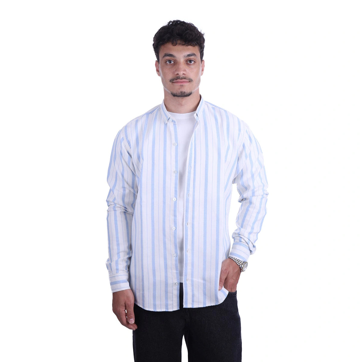 Sutra - Off White Poplin Striped Line