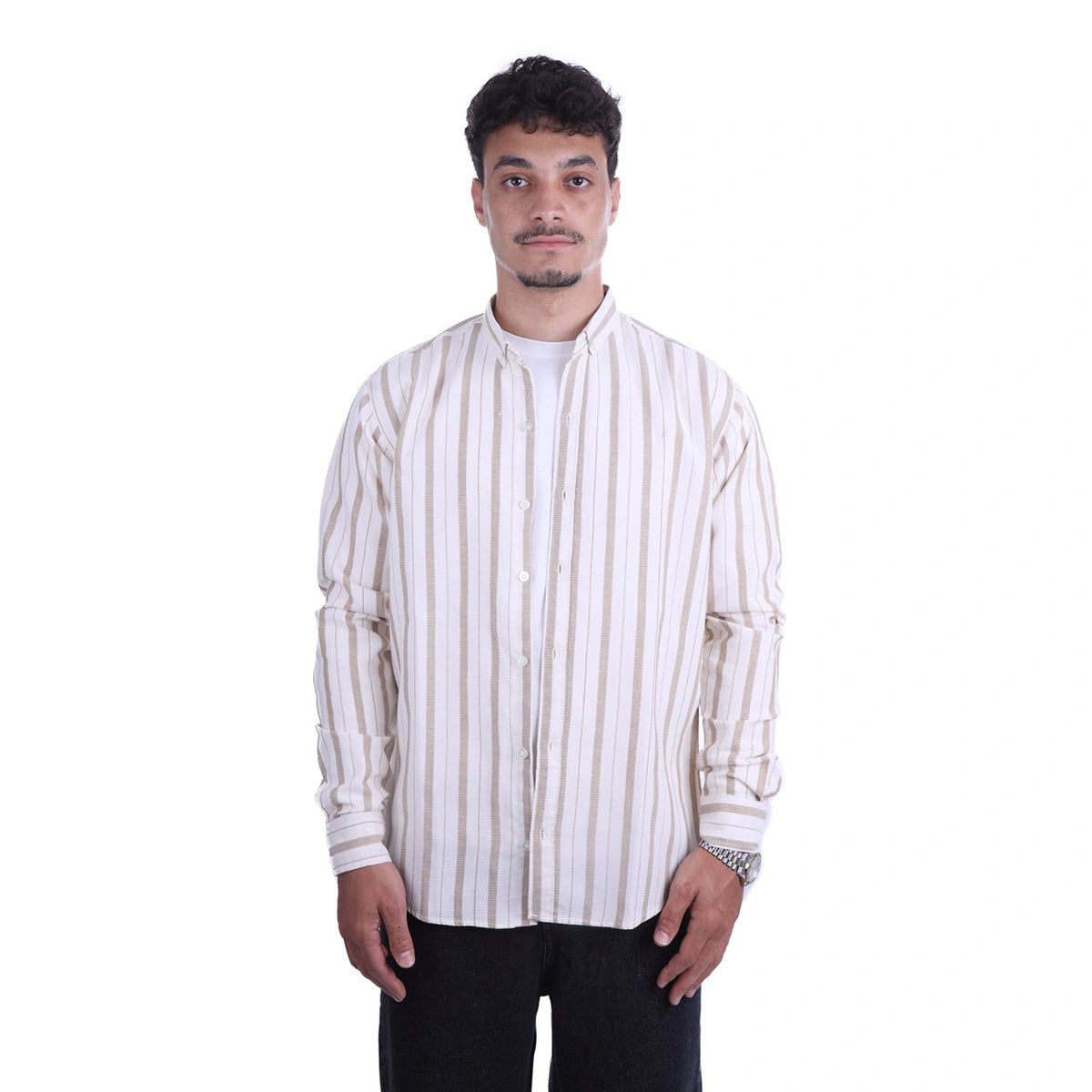 Sutra - Off White Poplin Striped Line