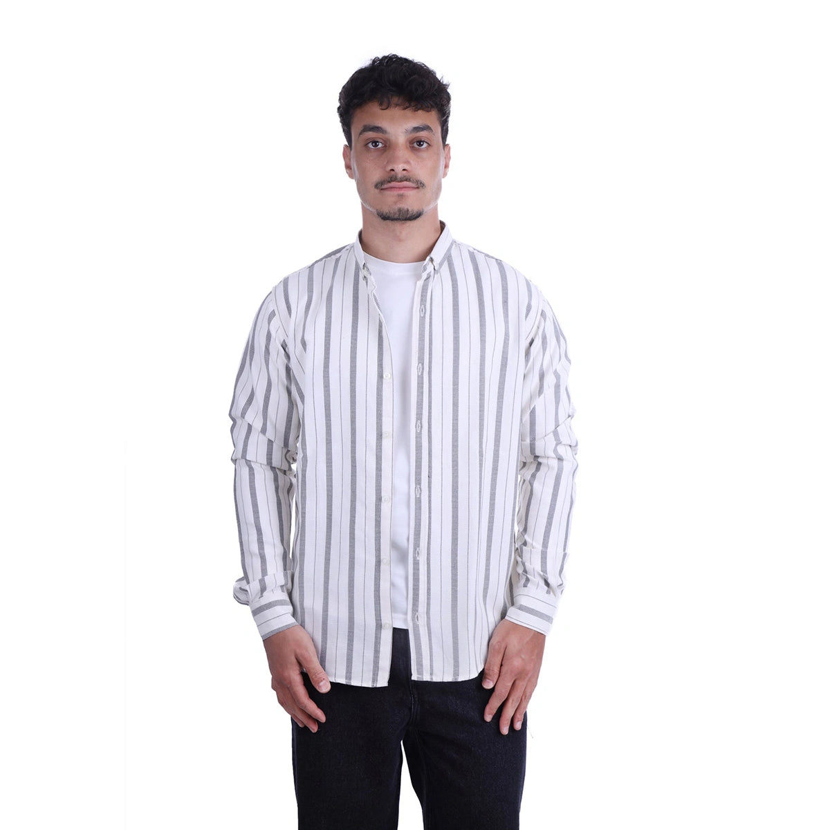 Sutra - Off White Poplin Striped Line