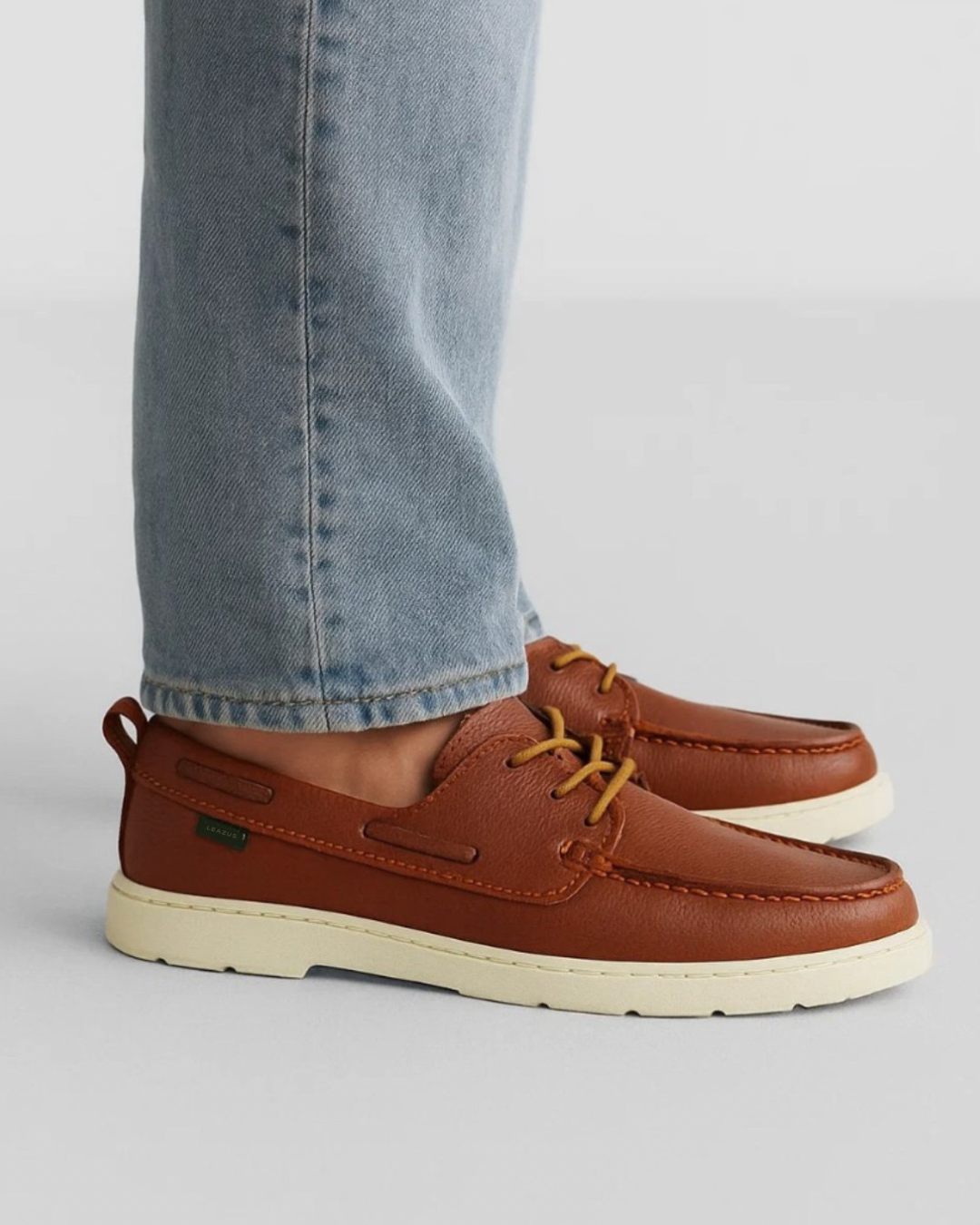 Leazus - Leather Boat Shoes - Havana