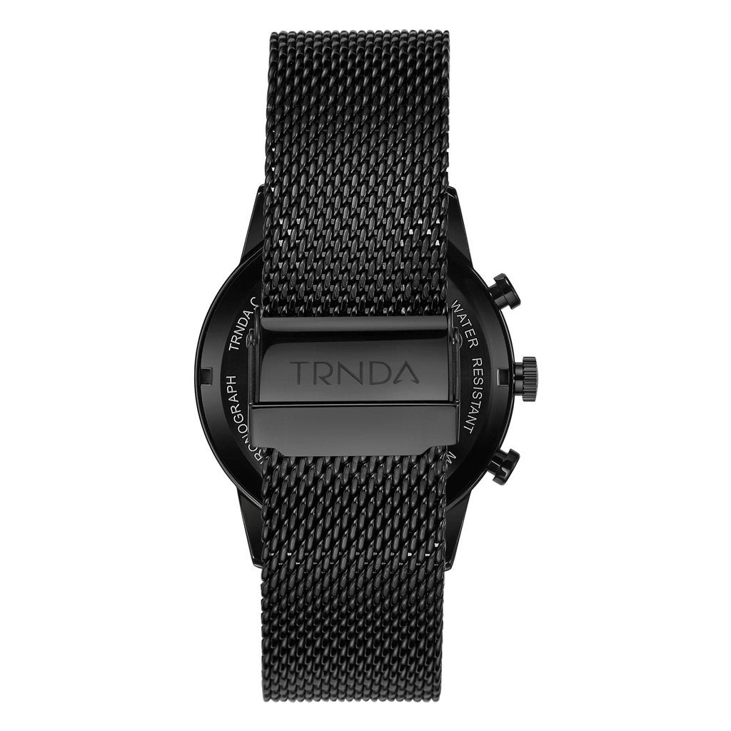 TRNDA STAINLESS STEEL MEN'S WATCH - TIMELESS FASHION WITH DARK BLUE DIAL & BLACK MESH BAND
