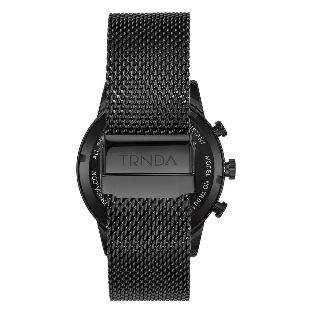 TRNDA STAINLESS STEEL MENS WATCH - TIMELESS BLACK & SEAWEED GREEN DIAL FASHION STATEMENT
