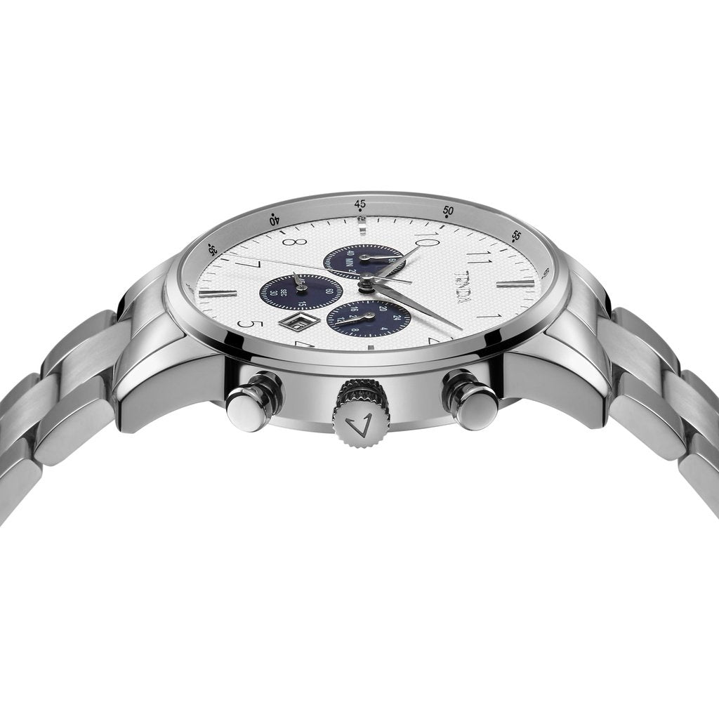 TRNDA STAINLESS STEEL MEN'S WATCH - TIMELESS SILVER STYLE WITH UNIQUE DIAL DESIGN