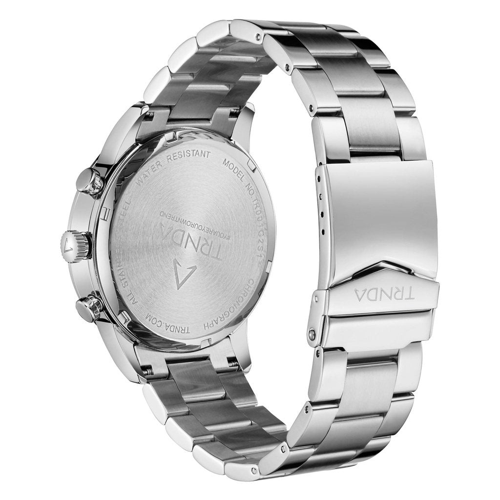 TRNDA STAINLESS STEEL MEN'S WATCH - TIMELESS STYLE & DURABILITY with Silver Dial and Band