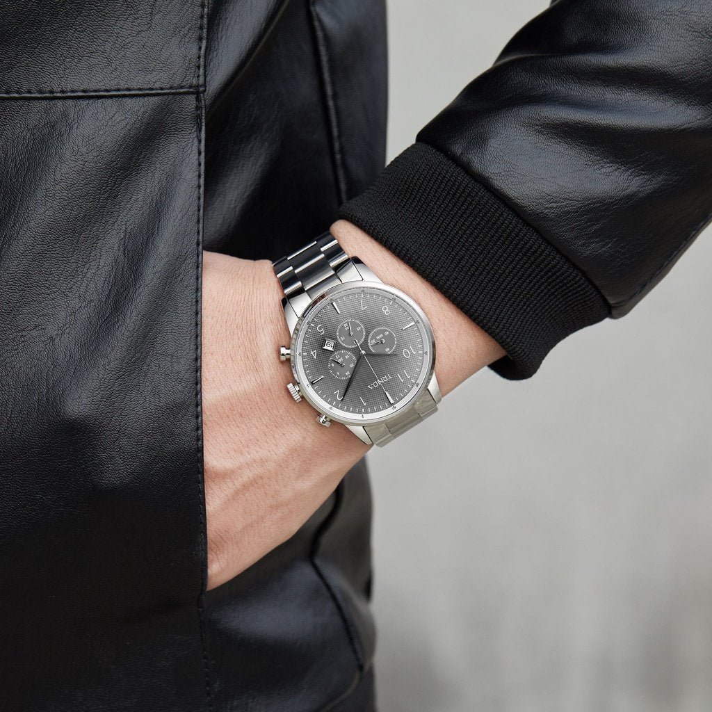 TRNDA STAINLESS STEEL MEN'S WATCH - ELEGANT GRADIENT DIAL & DURABLE DESIGN