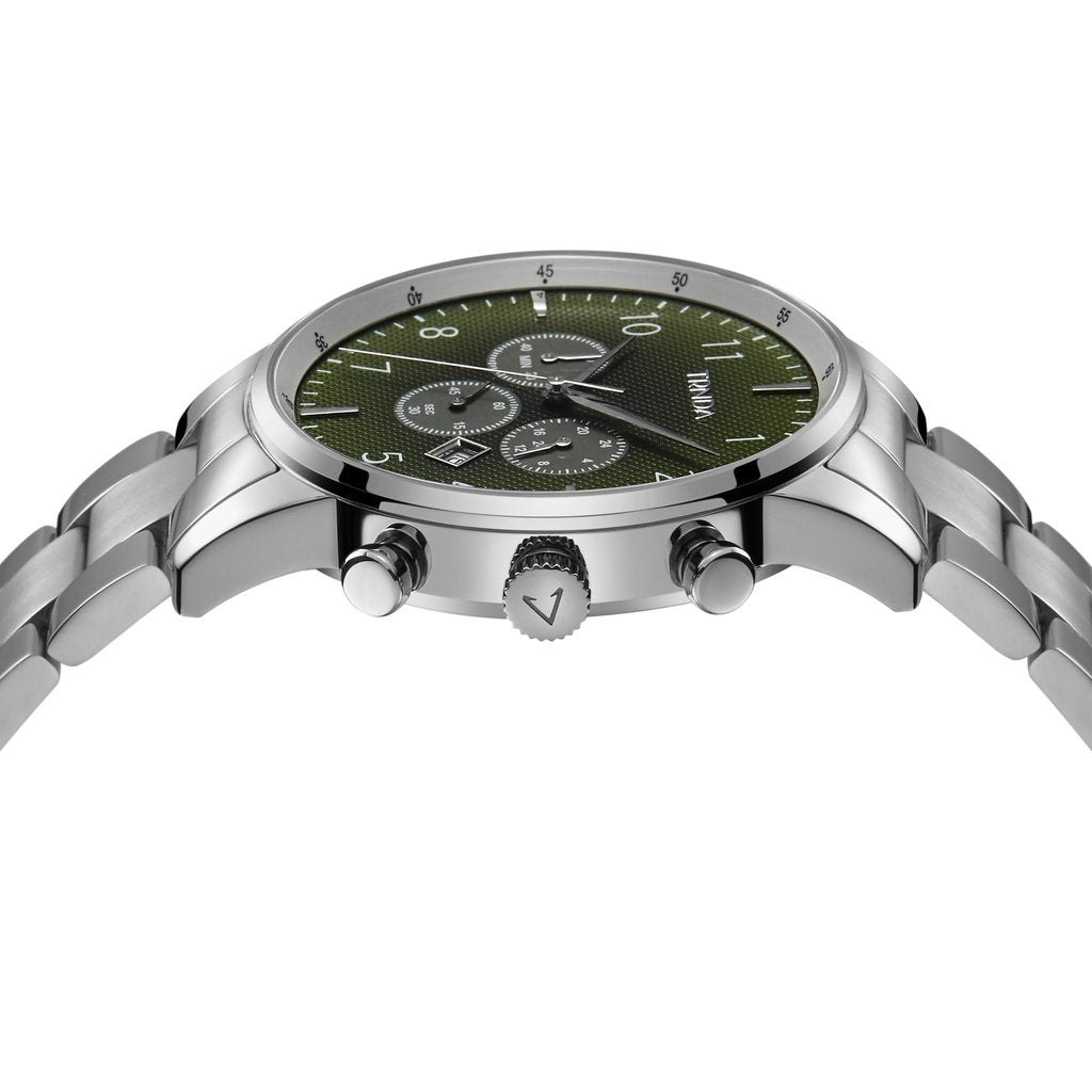 TRNDA STAINLESS STEEL MENS WATCH - ELEGANT SEAWEED GREEN DIAL - TIMELESS TRENDSETTER