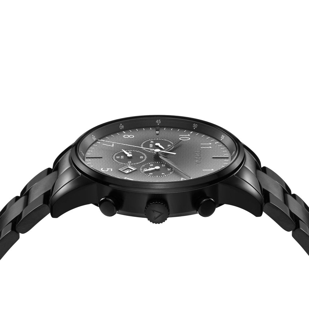 TRNDA STAINLESS STEEL BLACK DIAL MEN'S WATCH - TRENDY & TIMELESS STYLE