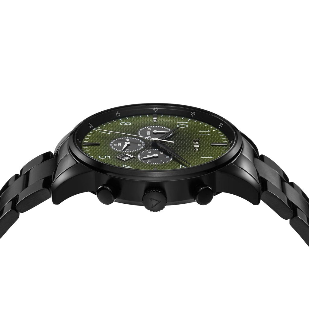 TRNDA MEN'S STAINLESS STEEL TIMEPIECE - ELEGANT GRADIENT SEAWEED GREEN DIAL