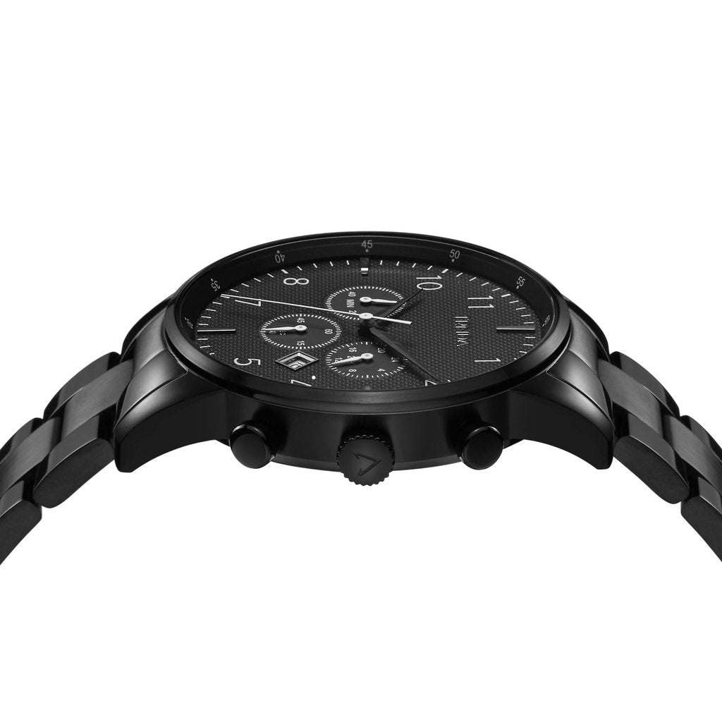TRNDA BLACK STEEL MEN'S WATCH - TIMELESS STYLE & STRENGTH, UNIQUE CHARCOAL DIAL