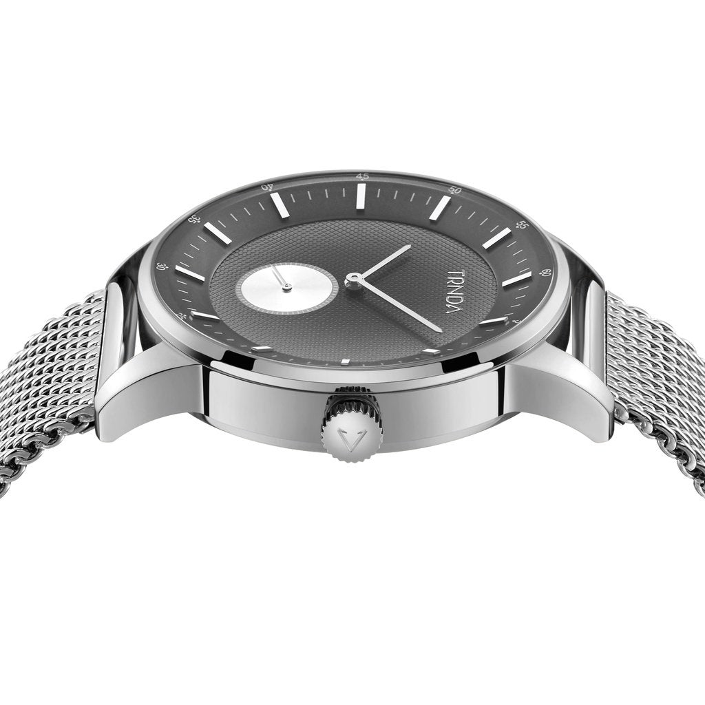 TRNDA STAINLESS STEEL MEN'S WATCH - TIMELESS STYLE WITH UNIQUE GRADIENT DIAL & MESH BAND