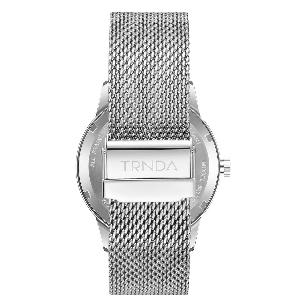 TRNDA STAINLESS STEEL MEN'S WATCH - TIMELESS STYLE WITH UNIQUE GRADIENT DIAL & MESH BAND