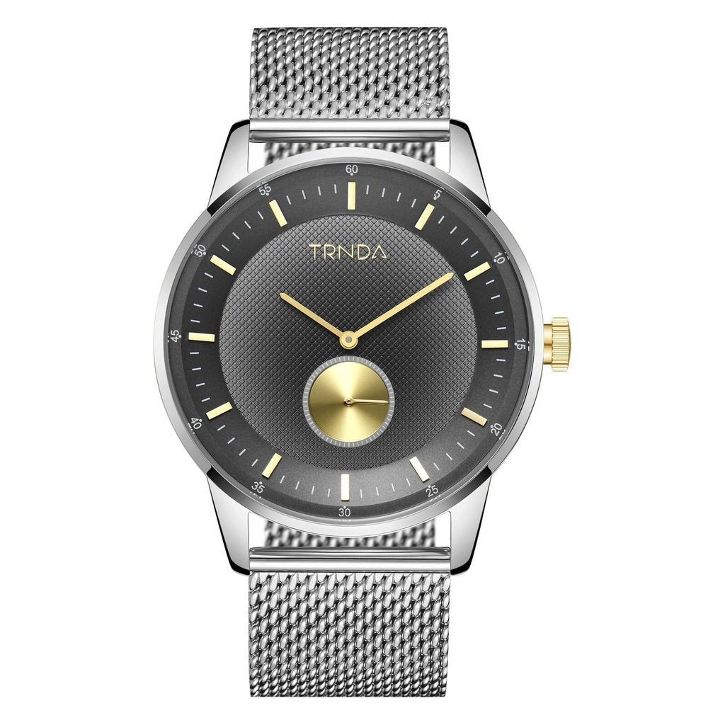 TRNDA TRENDY STAINLESS STEEL MEN'S WATCH - TIMELESS ELEGANCE WITH GRADIENT LIGHT GRAY DIAL