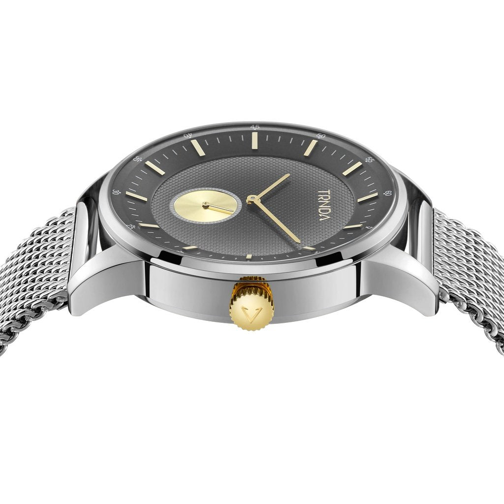 TRNDA TRENDY STAINLESS STEEL MEN'S WATCH - TIMELESS ELEGANCE WITH GRADIENT LIGHT GRAY DIAL