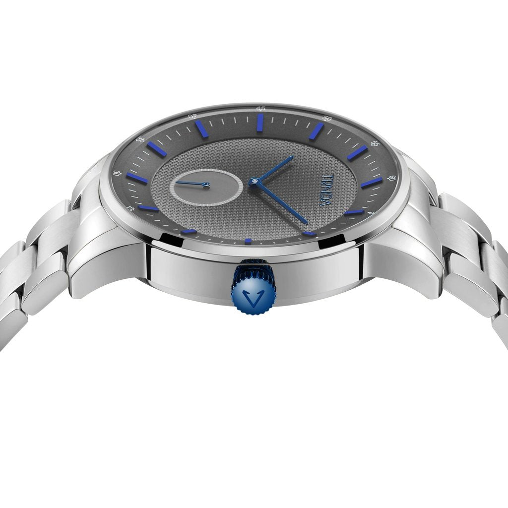 TRNDA STAINLESS STEEL MEN’S WATCH - TIMELESS ELEGANCE WITH GRADIENT LIGHT GRAY DIAL