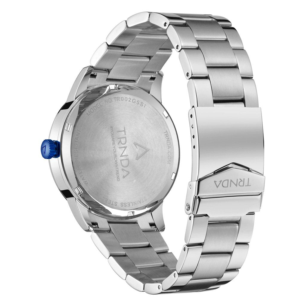 TRNDA STAINLESS STEEL MEN’S WATCH - TIMELESS ELEGANCE WITH GRADIENT LIGHT GRAY DIAL