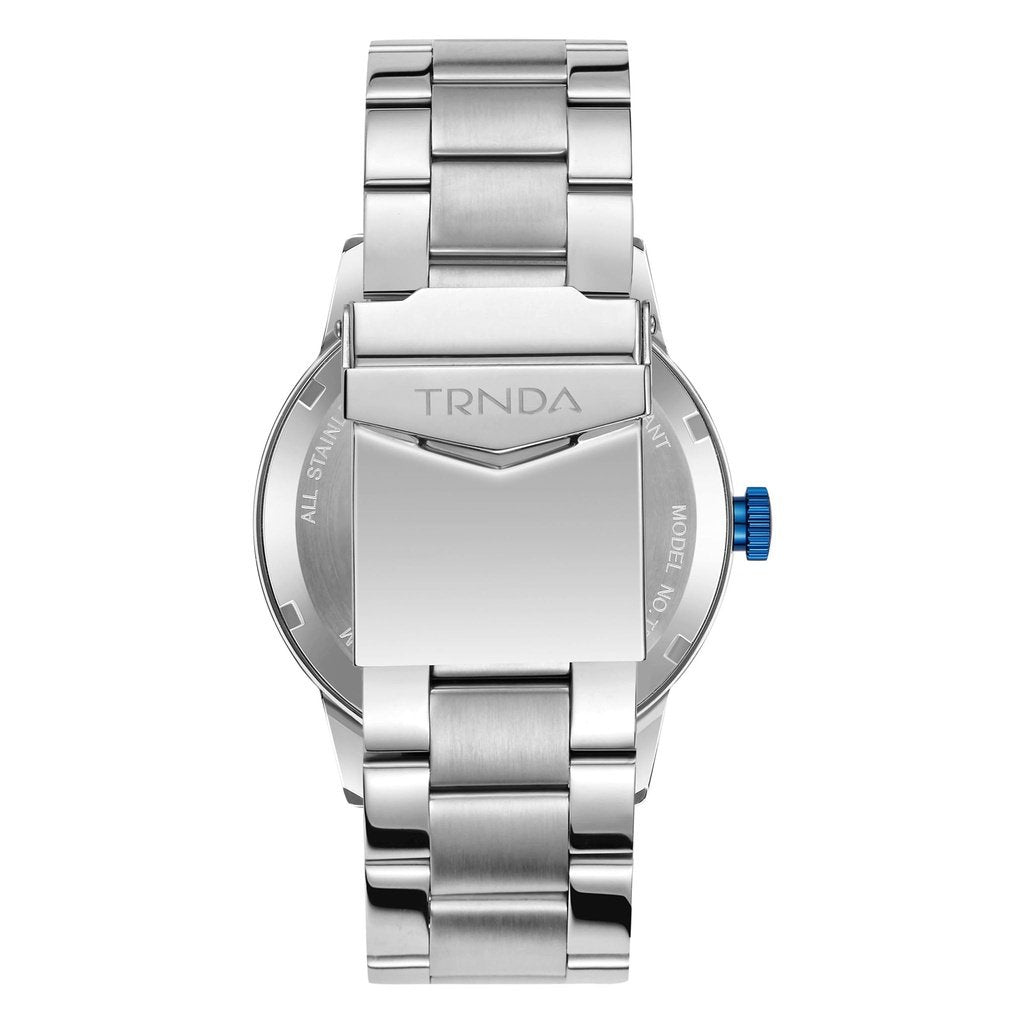 TRNDA STAINLESS STEEL MEN’S WATCH - TIMELESS ELEGANCE WITH GRADIENT LIGHT GRAY DIAL