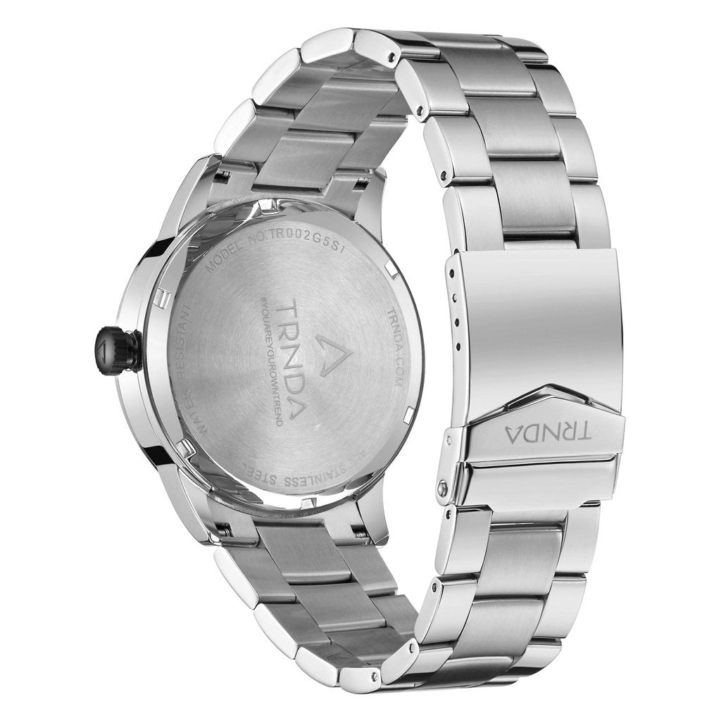 TRNDA STAINLESS STEEL MEN'S WATCH - TIMELESS BLACK DIAL FASHION STATEMENT
