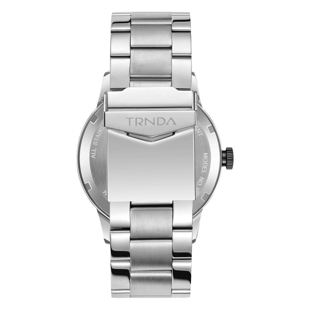 TRNDA STAINLESS STEEL MEN'S WATCH - TIMELESS BLACK DIAL FASHION STATEMENT