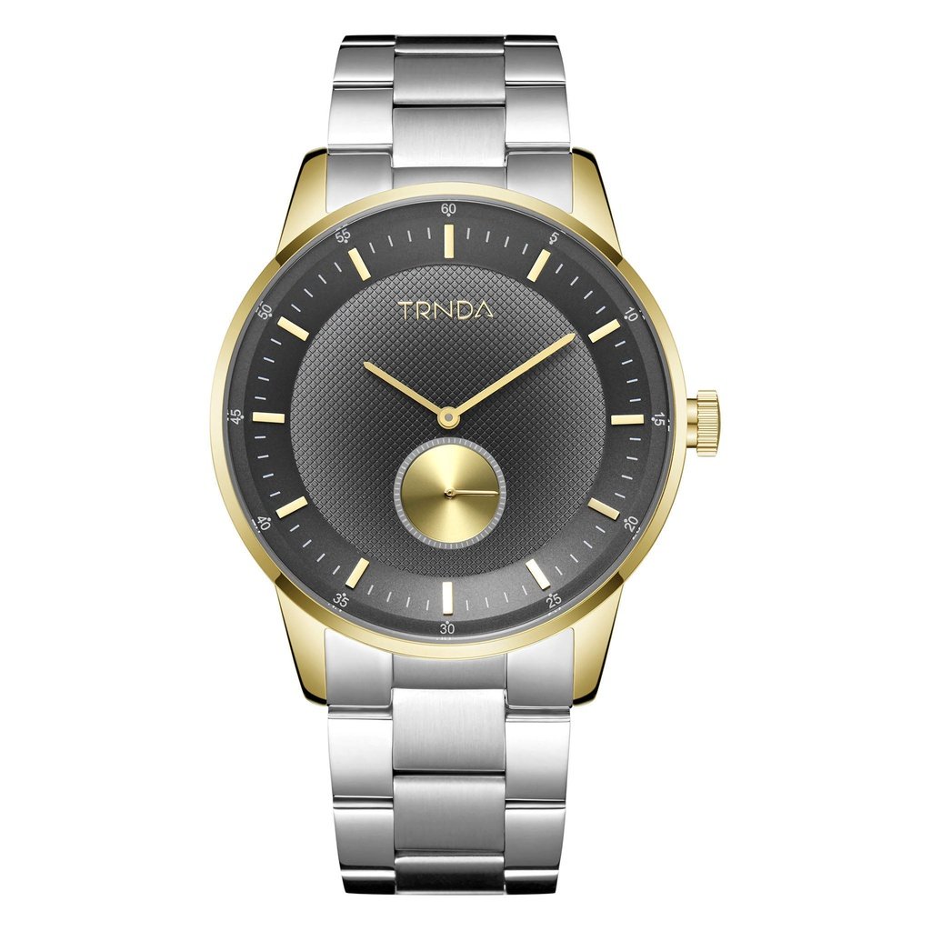 TRNDA TRENDY STAINLESS STEEL MEN'S WATCH - TIMELESS GOLD & SILVER FASHION STATEMENT