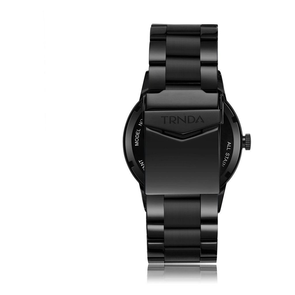 TRNDA MEN'S STAINLESS STEEL WATCH - TIMELESS BLACK & SEAWEED GREEN DIAL FASHION STATEMENT