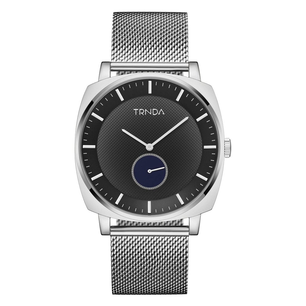 TRNDA SQUARE SILVER MESH MEN'S WATCH - TIMELESS GRADIENT DIAL & STAINLESS STEEL DESIGN