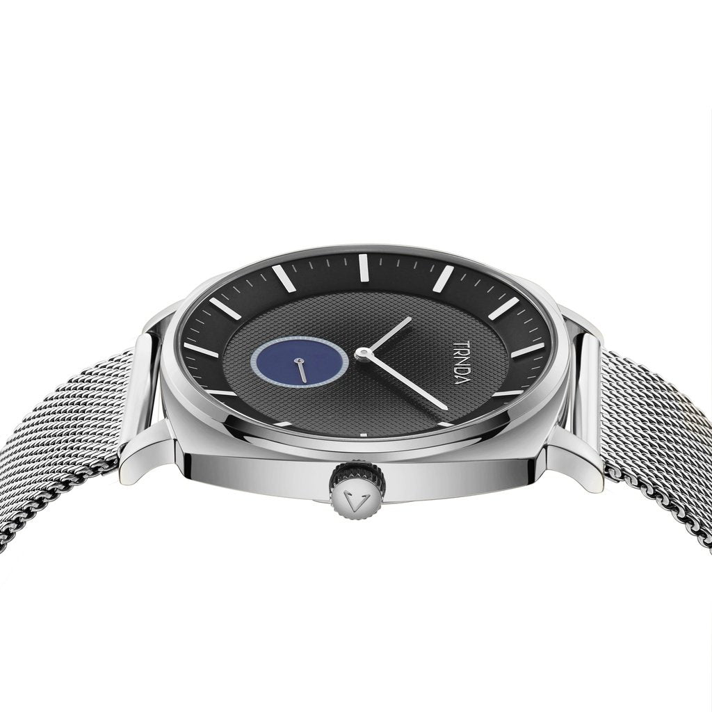 TRNDA SQUARE SILVER MESH MEN'S WATCH - TIMELESS GRADIENT DIAL & STAINLESS STEEL DESIGN