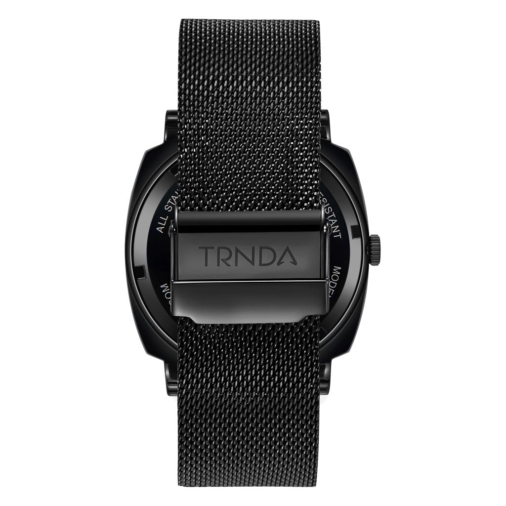 TRNDA SQUARE BLACK STAINLESS STEEL MEN'S WATCH - TIMELESS TRENDSETTER