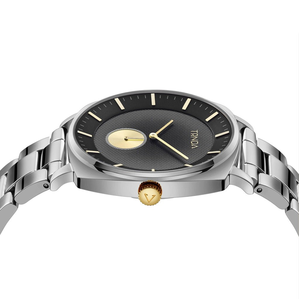 TRNDA SQUARE STAINLESS STEEL MEN'S WATCH - TIMELESS STYLE WITH GRADIENT GREY DIAL