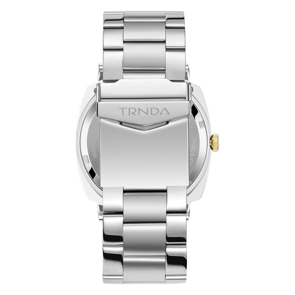 TRNDA SQUARE STAINLESS STEEL MEN'S WATCH - TIMELESS STYLE WITH GRADIENT GREY DIAL
