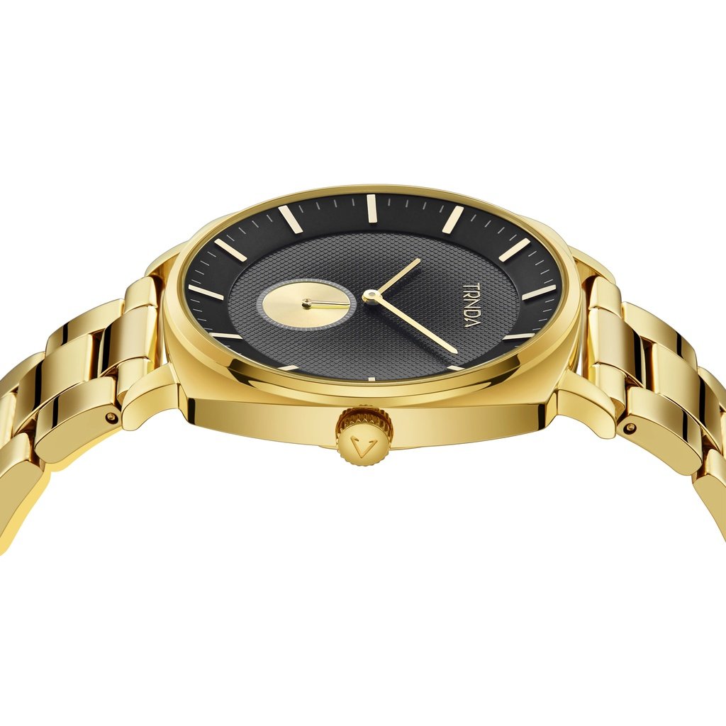 TRNDA SQUARE GOLD STAINLESS STEEL MEN'S WATCH - TIMELESS TRENDSETTER WITH GREY DIAL