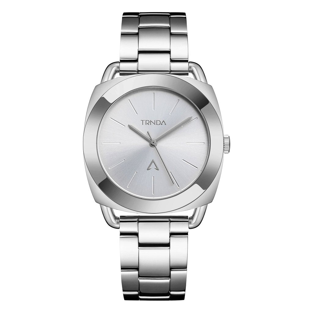 TRNDA Women's Watch with Silver Stainless Steel Case and Silver Stainless Steel Band