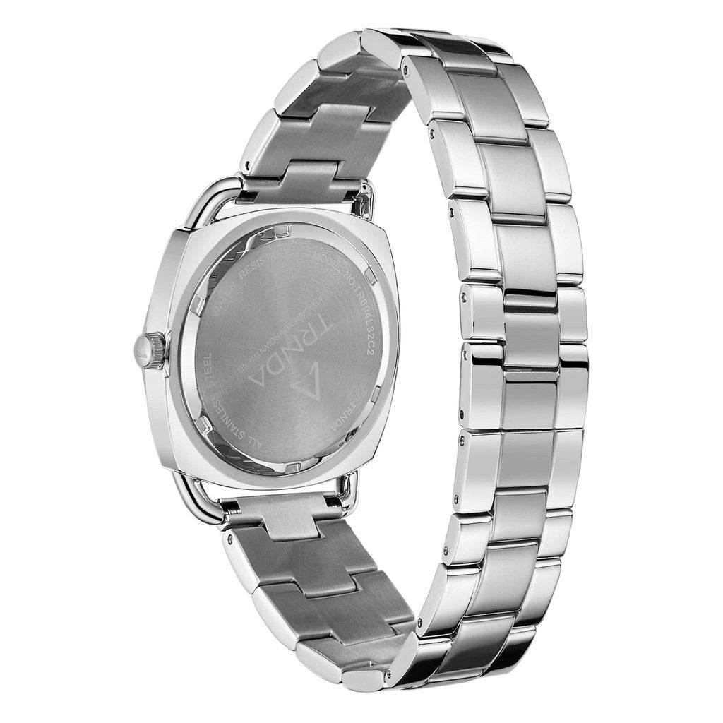 TRNDA Women's Watch with Silver Stainless Steel Case and Silver Stainless Steel Band