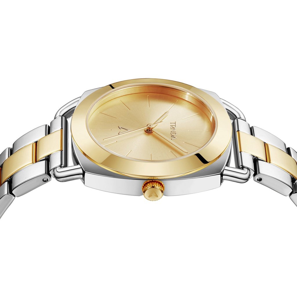 TRNDA Women's Watch with Silver Stainless Steel Case and Silver & Gold Stainless Steel Band