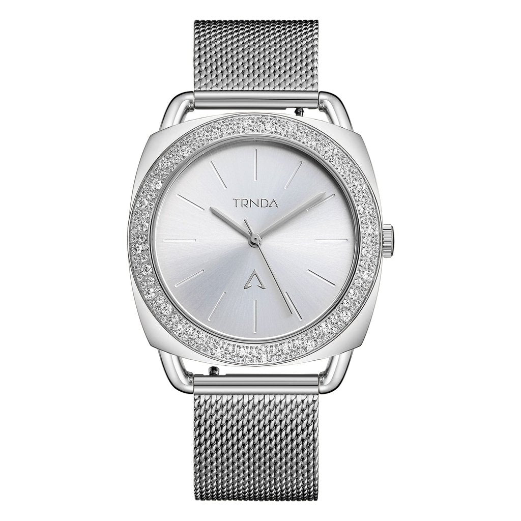 TRNDA Women's Watch with Silver Stainless Steel Case and Silver Stainless Steel Band